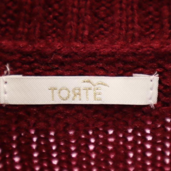 TORTE トルテ 長袖 オフタートル ニット M ボルドー セーター レディース