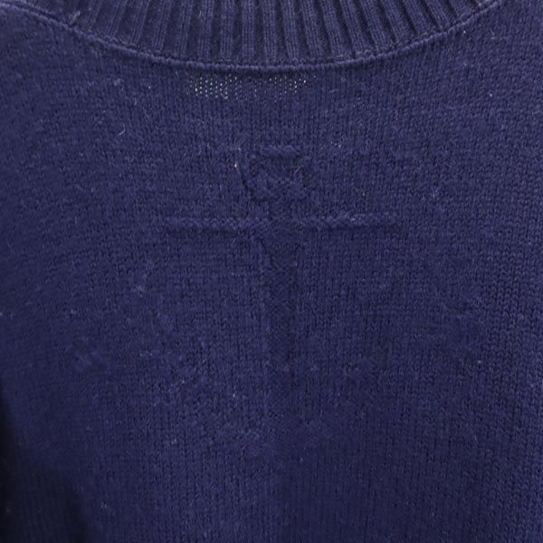 OLD オールド 90s ウール100% アンカーマーク 長袖 ニット M ネイビー セーター レディース