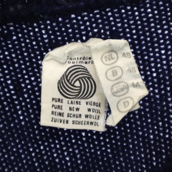 OLD オールド 90s ウール100% アンカーマーク 長袖 ニット M ネイビー セーター レディース