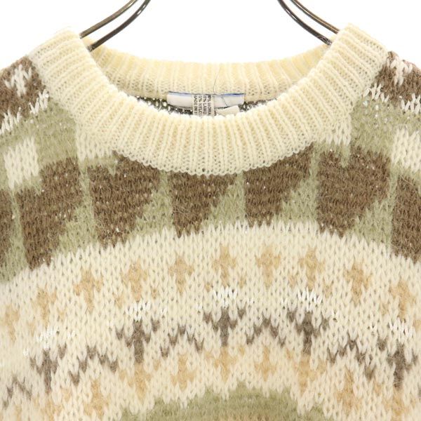 モヘヤブレンド 長袖 ニット ブラウン系 セーター メンズ