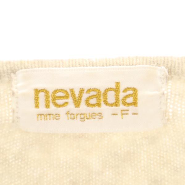 NEVADA ネバダ カシミヤ100% 7分袖 クルーネック ニット F ベージュ セーター レディース