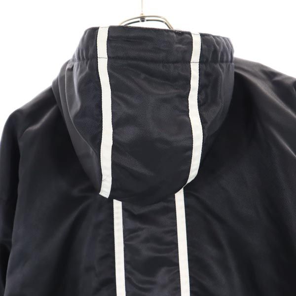 NIKE ナイキ 90s 00s 白タグ オールド ハーフジップ ナイロンジャケット M ブラック系 ロゴ 刺繍 レディース