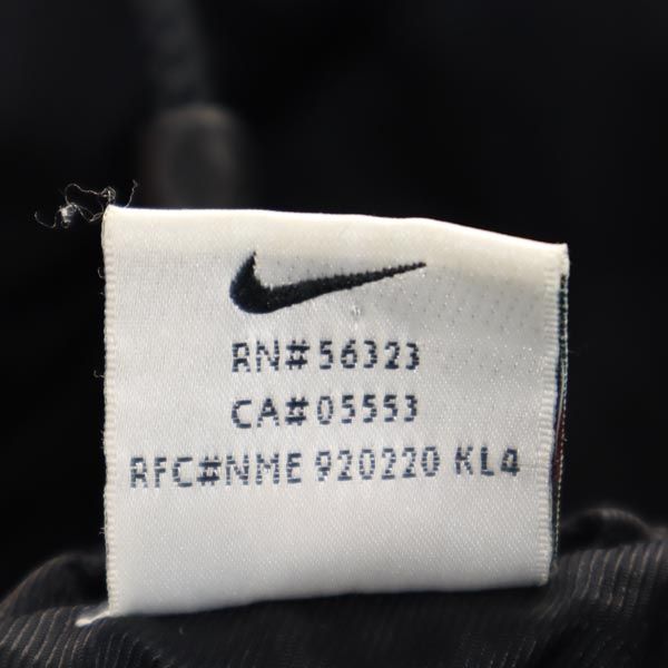 NIKE ナイキ 90s 00s 白タグ オールド ハーフジップ ナイロンジャケット M ブラック系 ロゴ 刺繍 レディース