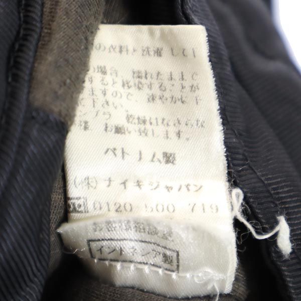 NIKE ナイキ 90s 00s 白タグ オールド ハーフジップ ナイロンジャケット M ブラック系 ロゴ 刺繍 レディース