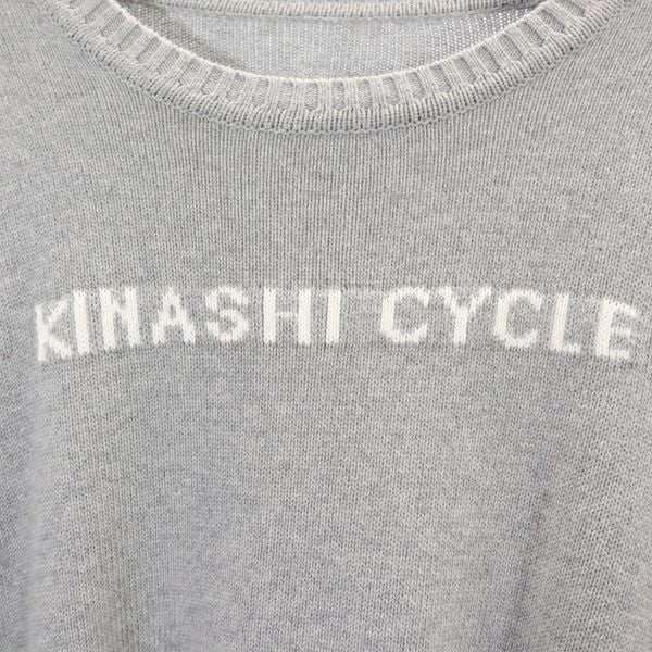 KINASHI CYCLE 木梨サイクル 長袖 コットン ニット L グレー系 セーター ロゴ メンズ