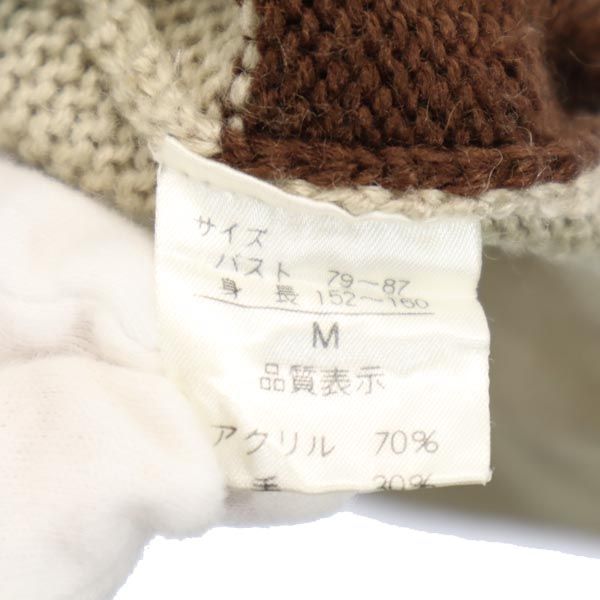 Walt Disney Company ウォルトディズニーカンパニー ウールブレンド 長袖 ドナルドダック ニット M ベージュ系 セーター ロゴ レディース