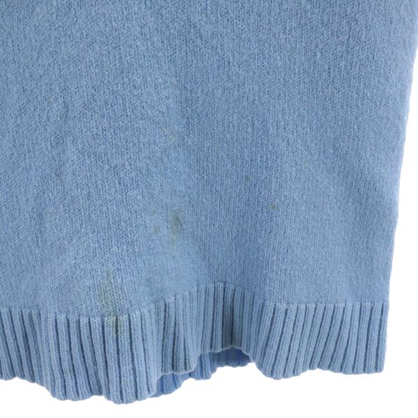 バーバリーブラックレーベル ウール100% 長袖 タートルネック ニット 3 ブルー系 BURBERRY BLACK LABEL ロゴ セーター レディース