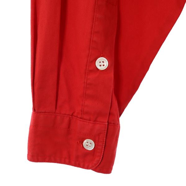 mikihouse ミキハウス 長袖 シャツ M レッド 日本製 ロゴ メンズ