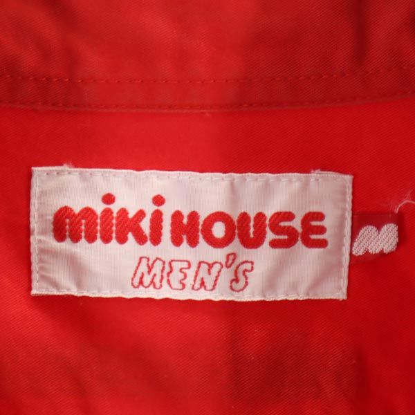 mikihouse ミキハウス 長袖 シャツ M レッド 日本製 ロゴ メンズ