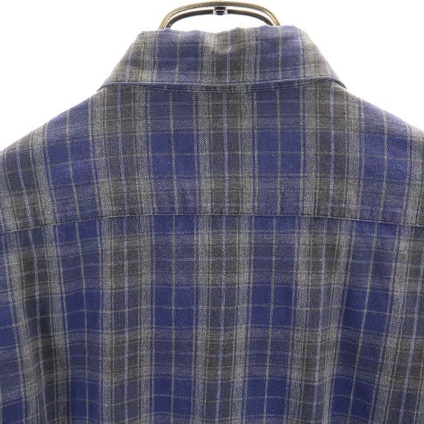 アニエスベー オム チェック 長袖 シャツ 2 ブルー系 agnes b. homme 日本製 メンズ