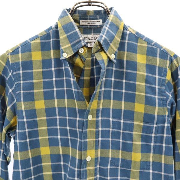 INDIVIDUALIZED SHIRTS インディビジュアライズドシャツ チェック柄 長袖 ボタンダウンシャツ 13 1/2 ブルー系 メンズ