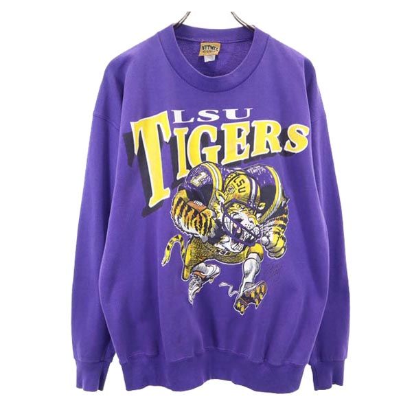 アスレチックザデプト 90s オールド プリント 長袖 スウェット トレーナー L パープル系 athletic dept 裏起毛 メンズ