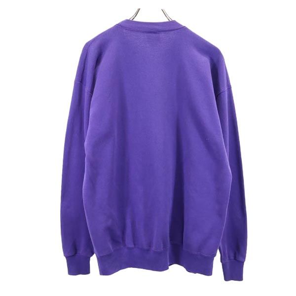 アスレチックザデプト 90s オールド プリント 長袖 スウェット トレーナー L パープル系 athletic dept 裏起毛 メンズ
