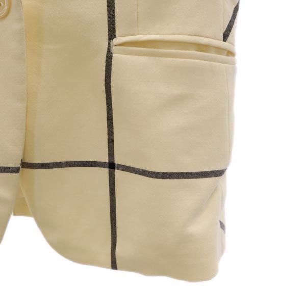 Paul Smith ポールスミス 日本製 チェック 長袖 テーラードジャケット 40 ホワイト系 レディース