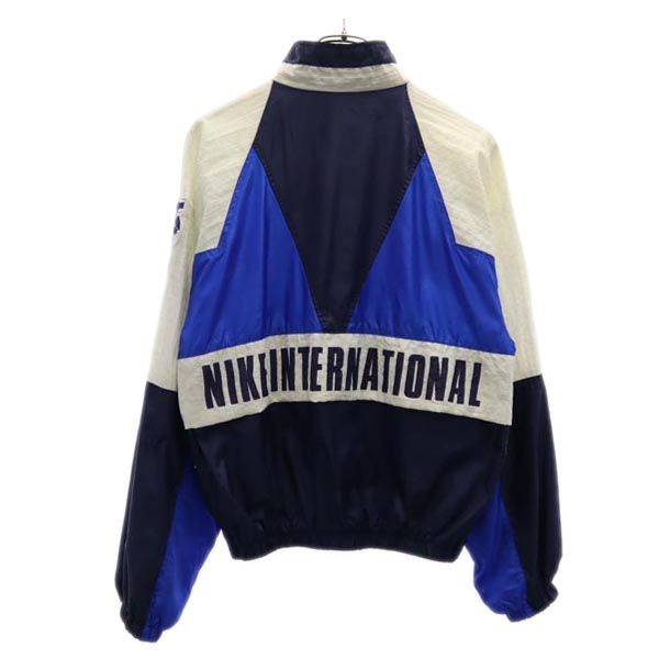 NIKE ナイキ 90s オールド スポーツジャケット S ブルー×ネイビー×ホワイト 裏メッシュ素材 メンズ