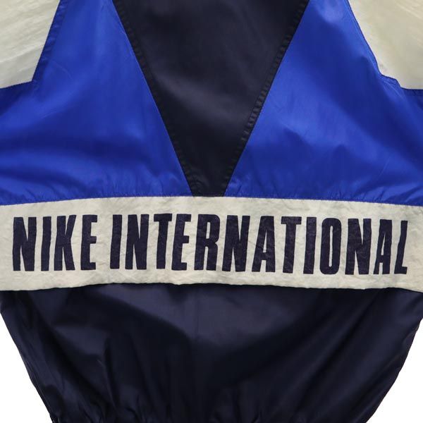 NIKE ナイキ 90s オールド スポーツジャケット S ブルー×ネイビー×ホワイト 裏メッシュ素材 メンズ