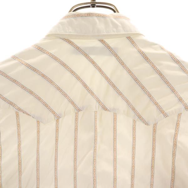 RALPH LAUREN ラルフローレン ストライプ調 長袖 ウエスタンシャツ 10 アイボリー系 レディース