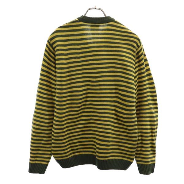 Wrangler ラングラー ボーダー柄 長袖 Vネック ニット セーター カーキ系 メンズ