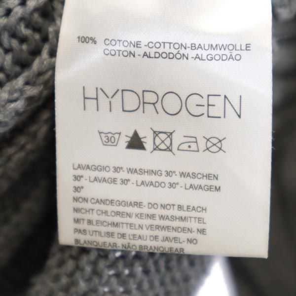 HYDROGEN ハイドロゲン 長袖 セーター S グレー ニット ケーブル メンズ