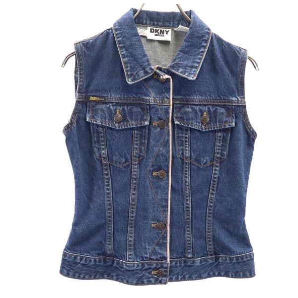 ダナキャランニューヨーク 90s オールド デニム ベスト S DKNY DONNA KARAN NEW YORK レディース