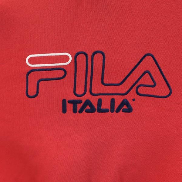FILA フィラ 90s オールド 長袖 スウェットパーカー S レッド系 裏起毛 メンズ