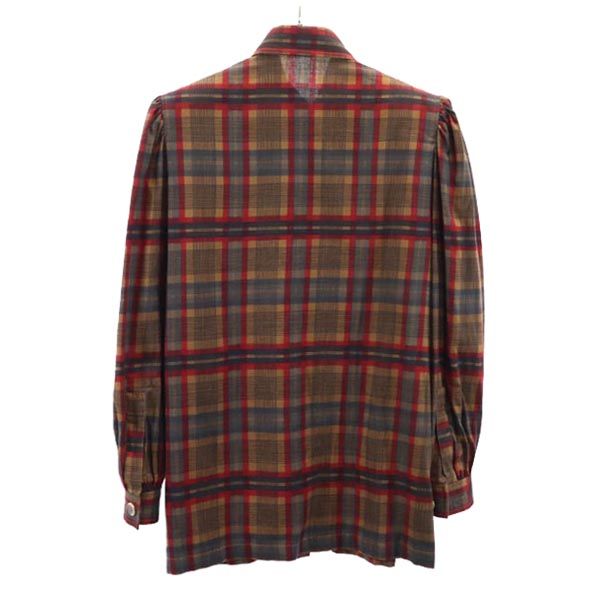 GIVENCHY ジバンシィ オールド チェック柄 長袖 ハーフボタン シャツ 9 ブラウン系 レディース