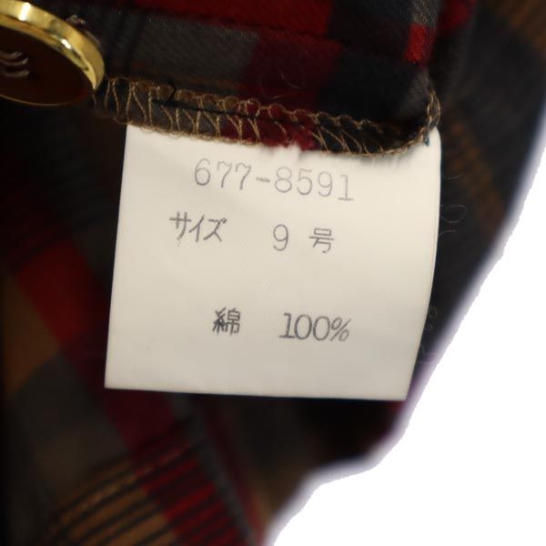 GIVENCHY ジバンシィ オールド チェック柄 長袖 ハーフボタン シャツ 9 ブラウン系 レディース