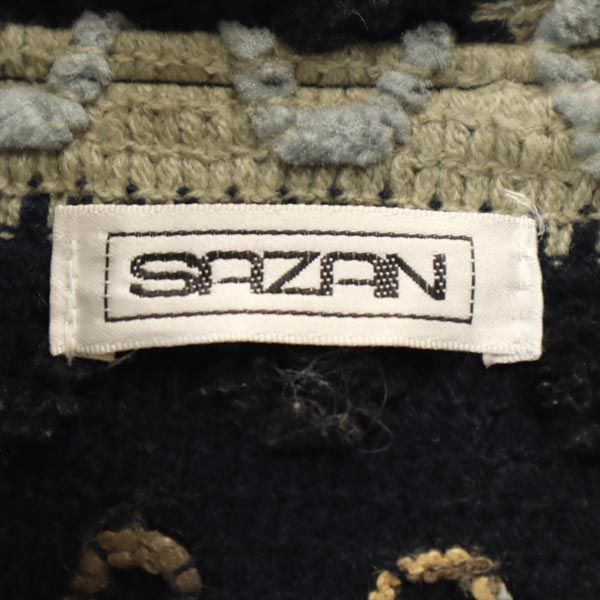 SAZAN 90s 80s オールド 長袖 ニット カーディガン グレージュ パーカー レディース