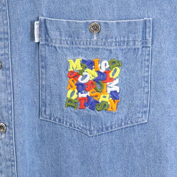 ミッソーニ スポーツ 長袖 デニムシャツ L MISSONI SPORT 刺繍 メンズ