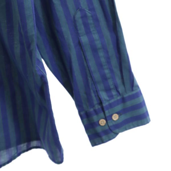 WARREN SCOTT ウォーレンスコット 90s オールド ストライプ柄 長袖 ボタンダウンシャツ XL ネイビー メンズ