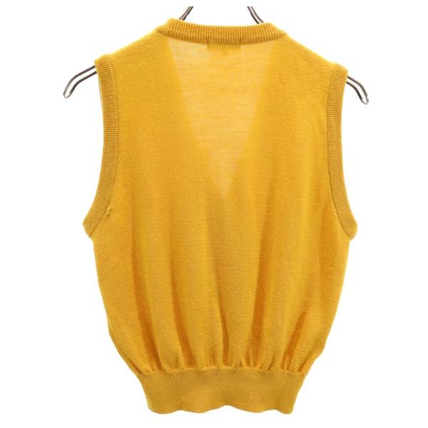 BALENCIAGA バレンシアガ スポーツ ウール アーガイル柄 Vネック ニットベスト M イエロー SPORTS レディース