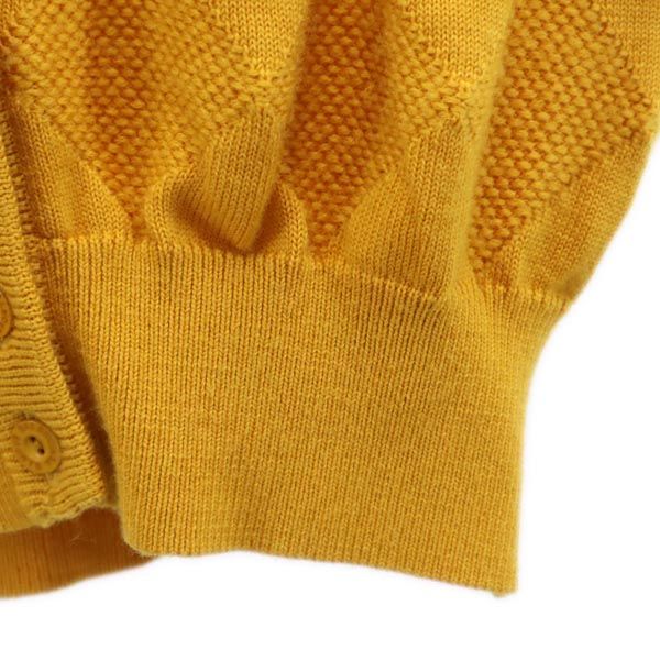 BALENCIAGA バレンシアガ スポーツ ウール アーガイル柄 Vネック ニットベスト M イエロー SPORTS レディース