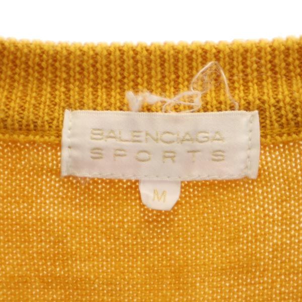 BALENCIAGA バレンシアガ スポーツ ウール アーガイル柄 Vネック ニットベスト M イエロー SPORTS レディース