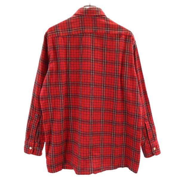 VINTAGE ヴィンテージ 60s チェック 長袖 シャツ L レッド系 メンズ