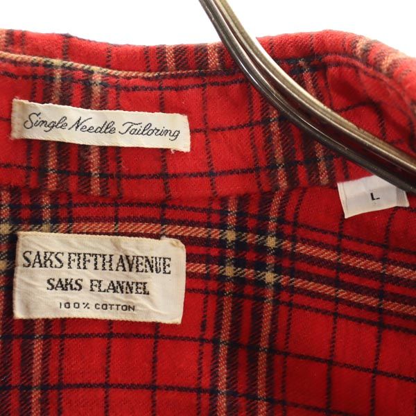 VINTAGE ヴィンテージ 60s チェック 長袖 シャツ L レッド系 メンズ