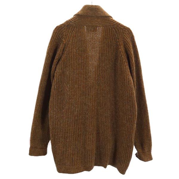 DE LUXE WON 80s ヴィンテージ 長袖 ショールカラー ニット カーディガン ブラウン メンズ