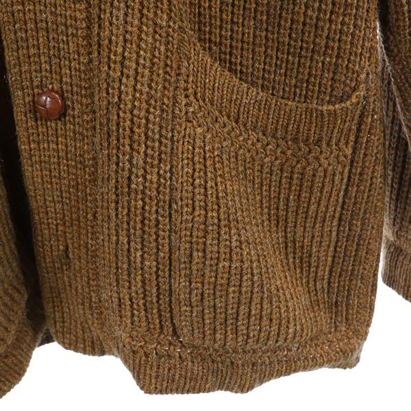DE LUXE WON 80s ヴィンテージ 長袖 ショールカラー ニット カーディガン ブラウン メンズ