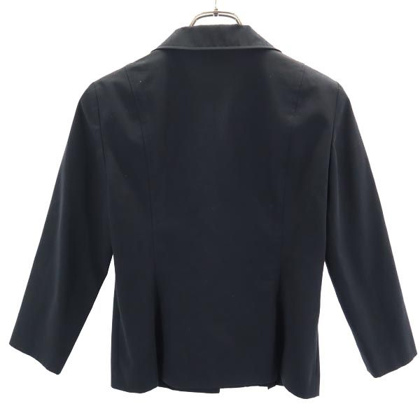 LANVIN LA COLLECTION ランバンコレクション 七分袖 テーラードジャケット 36 チャコールブラック ブレザー レディース