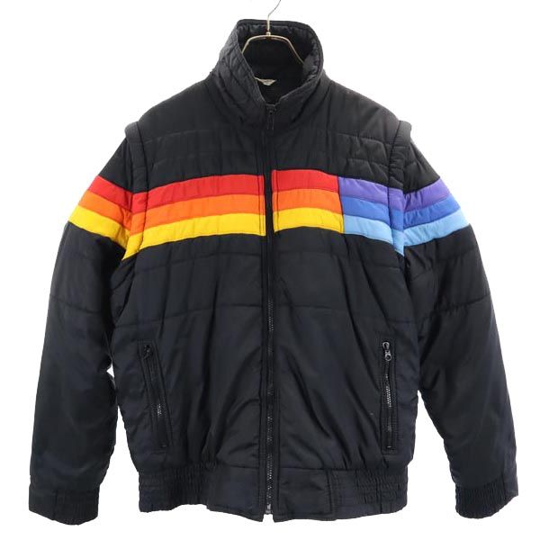 IN CROWD インクラウド 80s ヴィンテージ 2WAY 中綿ジャケット M ブラック ベスト メンズ