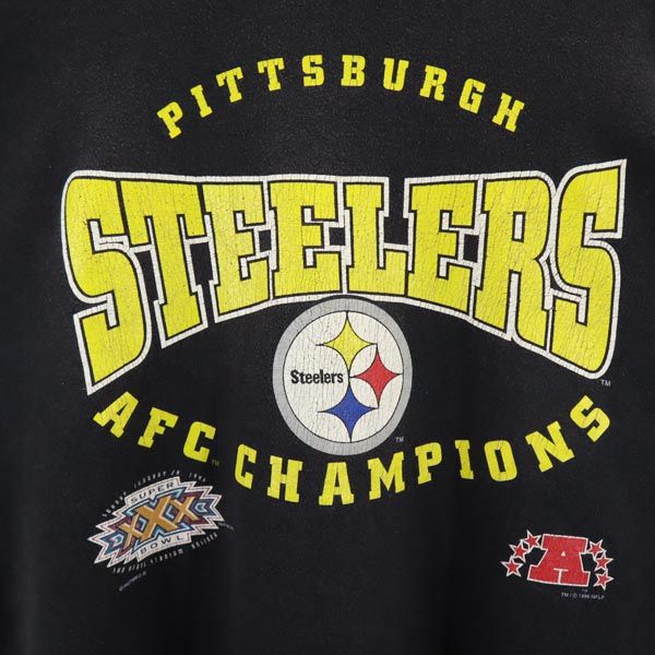 Lee リー 90s USA製 オールド ピッツバーグ・スティーラーズ 長袖 スウェット トレーナー 2XL チャコールグレー NFL ビッグサイズ メンズ