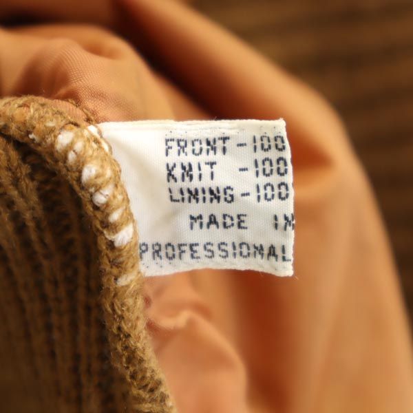 JACQUES CORBEAN 80s ヴィンテージ スエードレザー切替 ニットジャケット M ブラウン メンズ