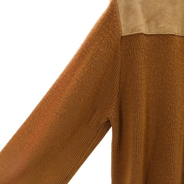 JACQUES CORBEAN 80s ヴィンテージ スエードレザー切替 ニットジャケット M ブラウン メンズ