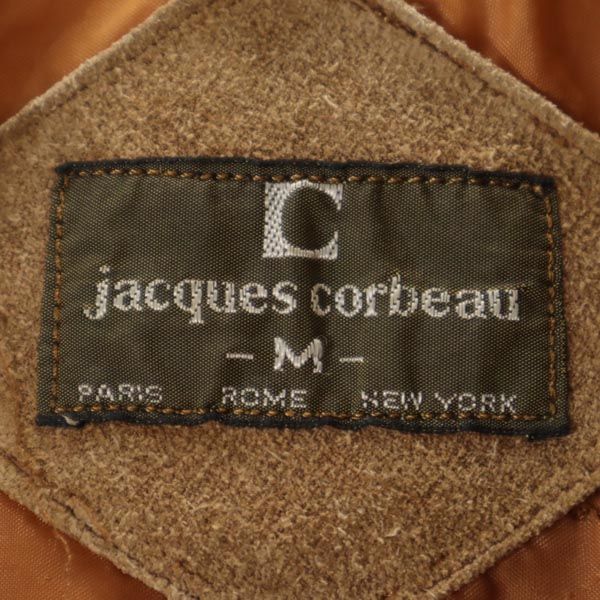 JACQUES CORBEAN 80s ヴィンテージ スエードレザー切替 ニットジャケット M ブラウン メンズ