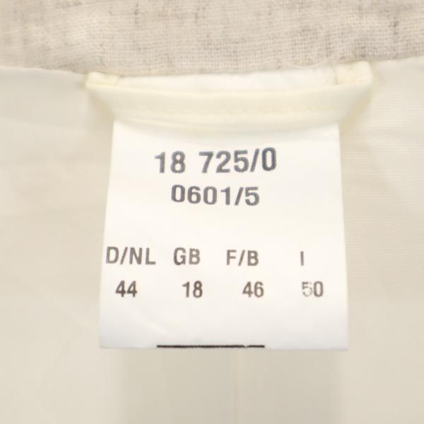 OLD オールド 90s リネンブレンド 長袖 ノーカラージャケット 44 ベージュ系 レディース