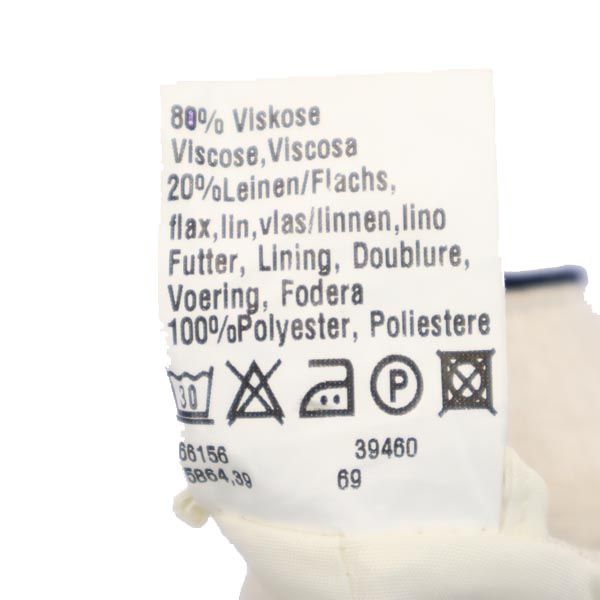 OLD オールド 90s リネンブレンド 長袖 ノーカラージャケット 44 ベージュ系 レディース