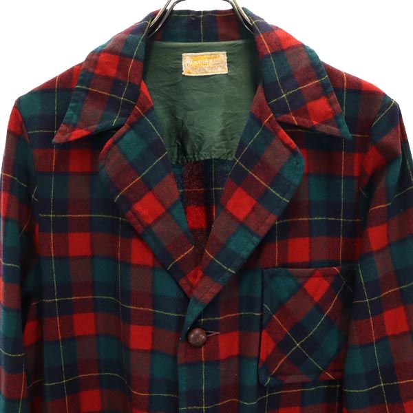 PENDLETON ペンドルトン 50s ヴィンテージ チェック柄 長袖 テーラードジャケット M メンズ