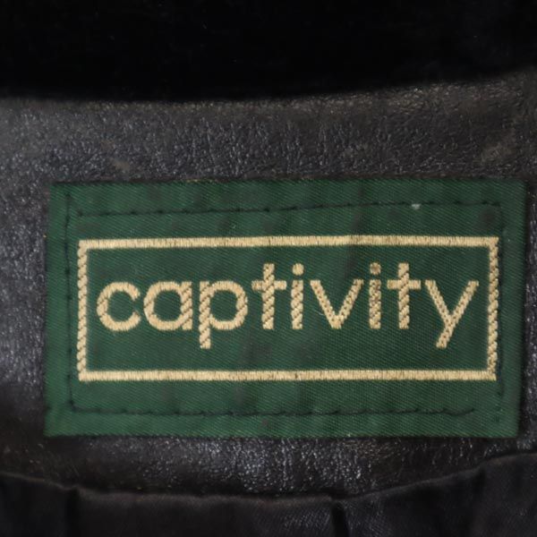 captivity 80s 90s USA製 オールド フェイクファー ジャケット 45481 ブラック フード レディース