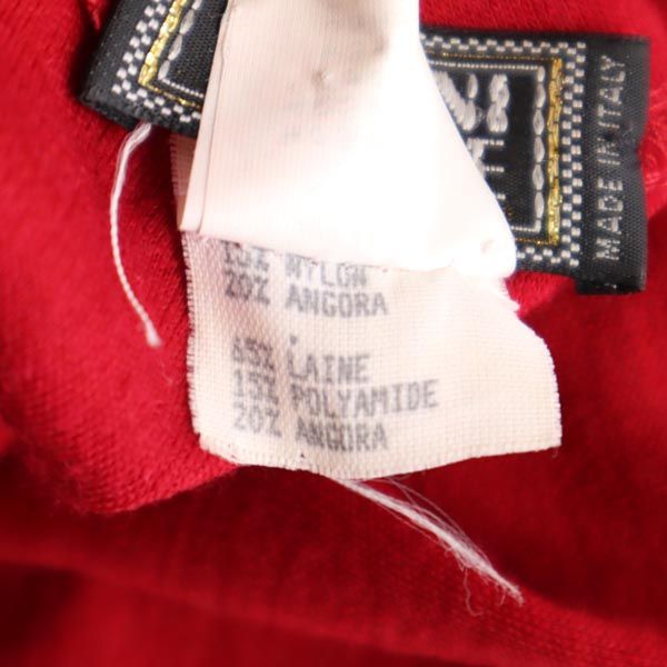 Gianni Versace ジャンニヴェルサーチ イタリア製 ウールブレンド 長袖 カットソー レッド バックジップ レディース