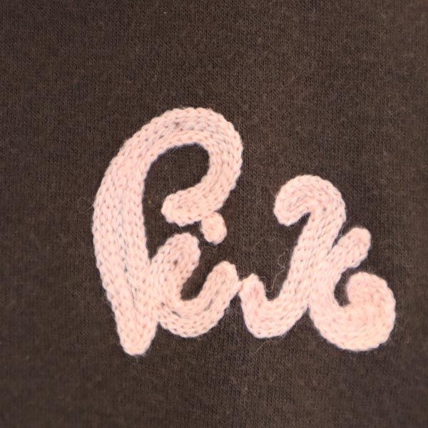 PAUL SMITH PINK ポールスミスピンク 日本製 刺繍 長袖 スウェット ジップジャケット M ブラウン ロゴ レディース
