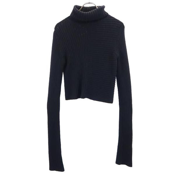 Y's ワイズ ウール100% 長袖 タートルネック セーター 2 ブラック ニット レディース